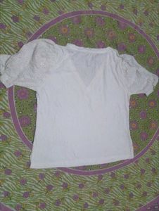 White Puff Sleeve Top
