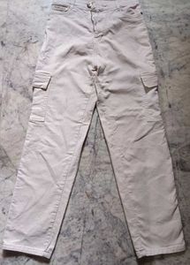 Cream Cargo Pants
