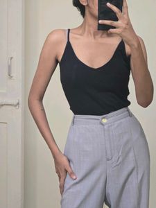 Stylish Black V-Neck Bodysuit