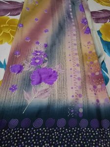 Printed (Worked) Saree With Unstitched Blouse