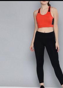HRX Orange &amp; Black Sports Bra