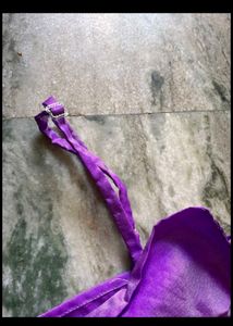 Purple Bow Detail Crop Top