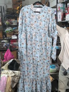 Light Blue Floral Maxi Dress XXL