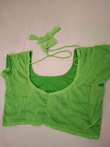 Bright Green Net Blouse