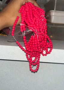 Mattee red beads