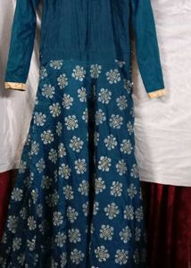 Elegant Teal Anarkali kurta set