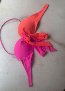 Vibrant Color Block Bikini Top