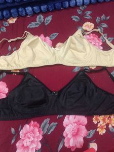 Comfortable Beige & Black Bras (2-Pack)