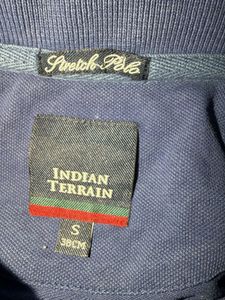 Men's Blue Printed Polo Shirt