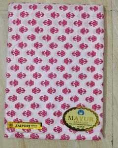 Mayur - Pink /White jaipuri cotton suit
