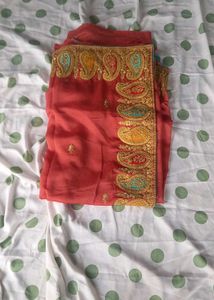Elegant Embroidered Silk Saree