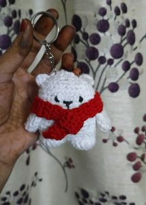 Crocheted Bear with Scarf