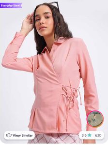 Peach Open Front Wrapped Top