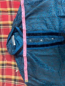 Men's Teal Brocade Kurta