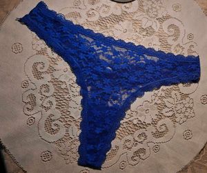 Vibrant Blue Lace Thong