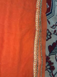 Orange dupatta with Embellished Border