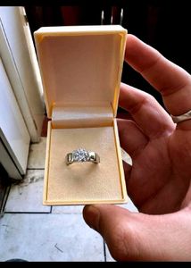 diamond ring pure silver