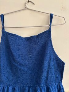 ZUDIO Blue Smocked Tiered Midi Dress