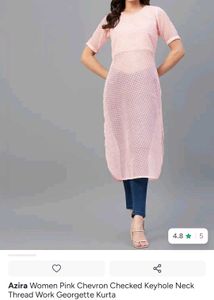 Elegant Pink chevron threaded Kurta