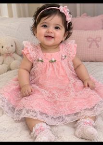 Adorable Pink Lace Baby Dress