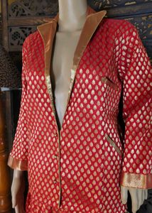 Luxury Brocade Red & Gold Jacket