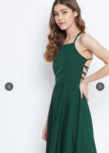 Chic Backless Green Mini Dress