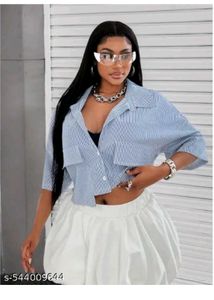 Chic Striped Cropped Shirt