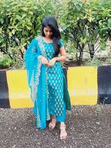 Sea Green Kurti Set For Women