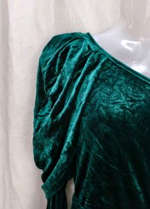 velvet dark green bodycon