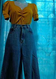 Wide Leg Denim Jeans