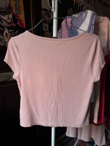 Ribbed Button-Front Tee