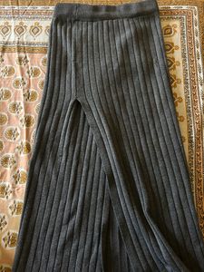 Grey Slit Skirt