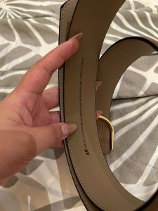 H&amp;M Stylish Suede Belt with Gold Buckle