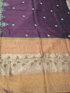 Elegant Embroidered Silk Saree