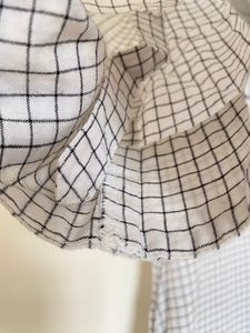 Black and white check kurta