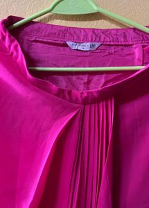 Vibrant Pink Floral Blouse &amp; ready made saree