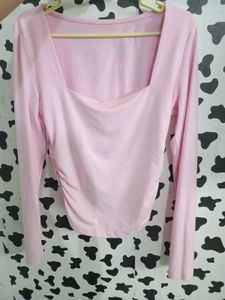 Newme Stylish Pink Long Sleeve Top
