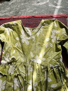 Green Floral Kurta