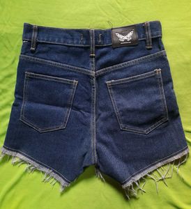 Y2k Funky Distressed Denim Jeans Shorts with Patch