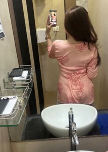 Elegant Pink Kurta with Red Print
