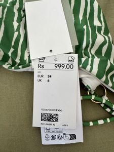 Green &amp; White Zebra Print Bikini Bottoms