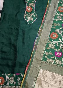 fixed price Elegant Green banarsi  Kurta