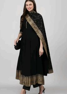 Elegant Black Kurta Set with Dupatta