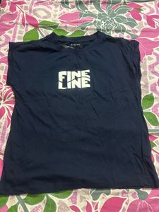Navy Blue "Fine Line" Graphic T-Shirt