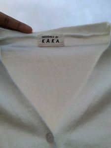 Cream Short Sleeve Button-Up Cardigan