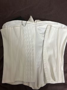 White Corset Top with Black Tie Detail