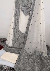 Elegant unstitched pure cotton designer suit