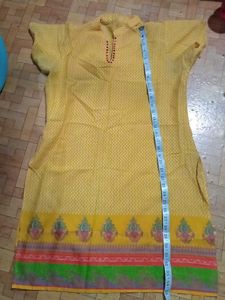 Yellow Printed Kurta