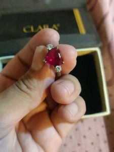 Heart-Shaped Ruby Ring with Diamonds