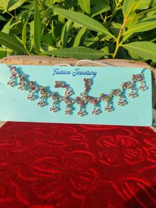 Bohemian Style Oxidized Silver Necklace Set